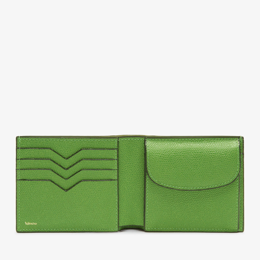 Wallet 4Cc With Coin Holder - Grass Green - Vitello VS - Valextra - 4