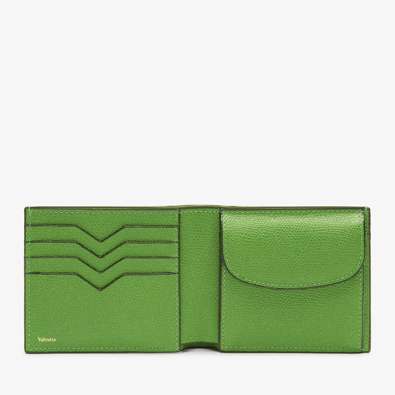 Wallet 4Cc With Coin Holder - Grass Green - Millepunte calf leather - Valextra - 4