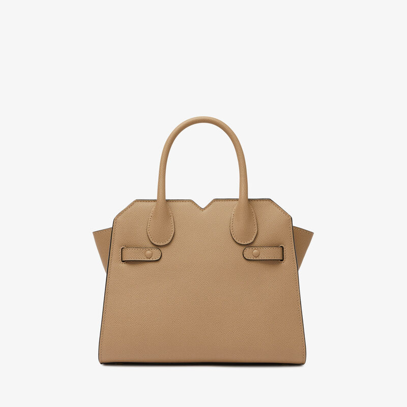 Milano Two Handles Mini Bag - Cashmere Beige - Millepunte Soft calf leather - Valextra - 7