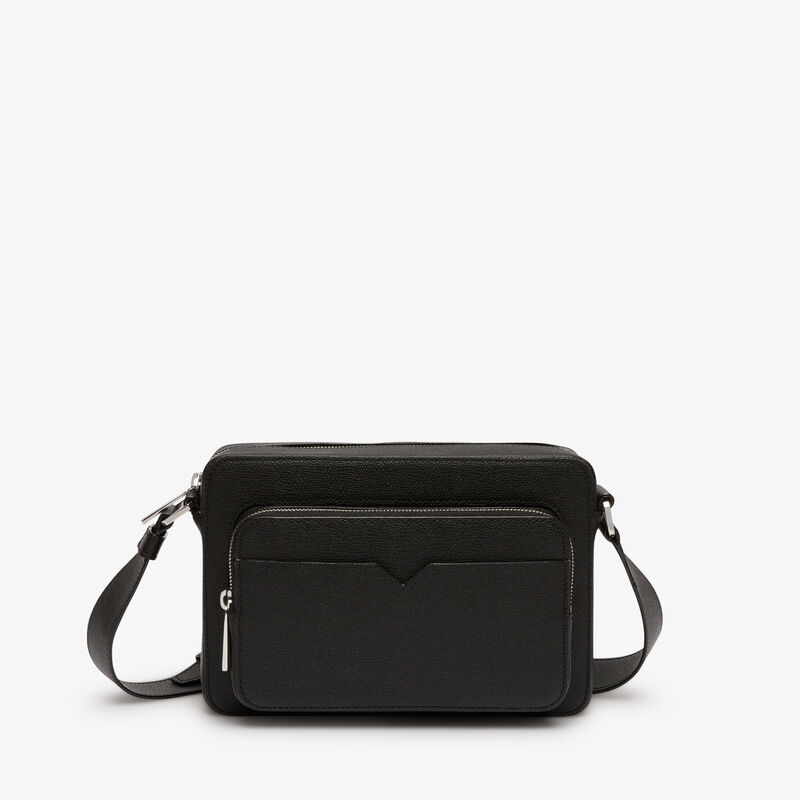 V-Line Reporter Bag - Black - Millepunte calf leather - Valextra - 1