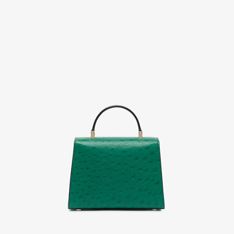 Iside Ostrich Crossbody Micro Bag - Emerald Green - Exotic - Valextra - 5