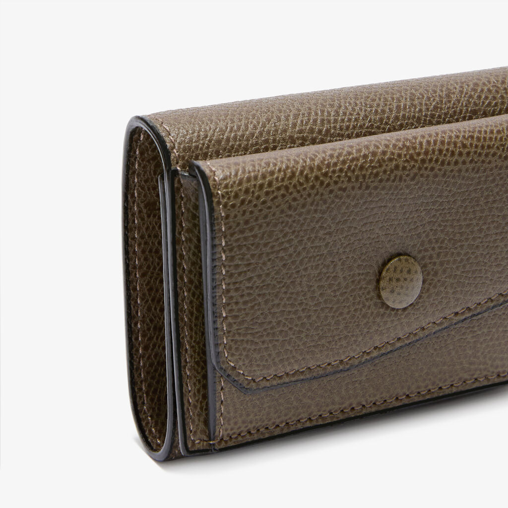 Small Wallet With Coin Holder - Brown Clay - Millepunte calf leather - Valextra - 2
