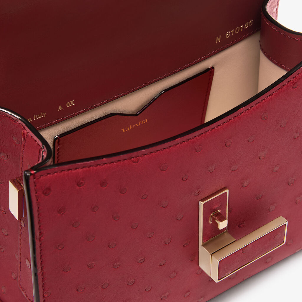 Borsa a Tracolla Iside Struzzo Micro - Bordeaux - Struzzo - Valextra - 2