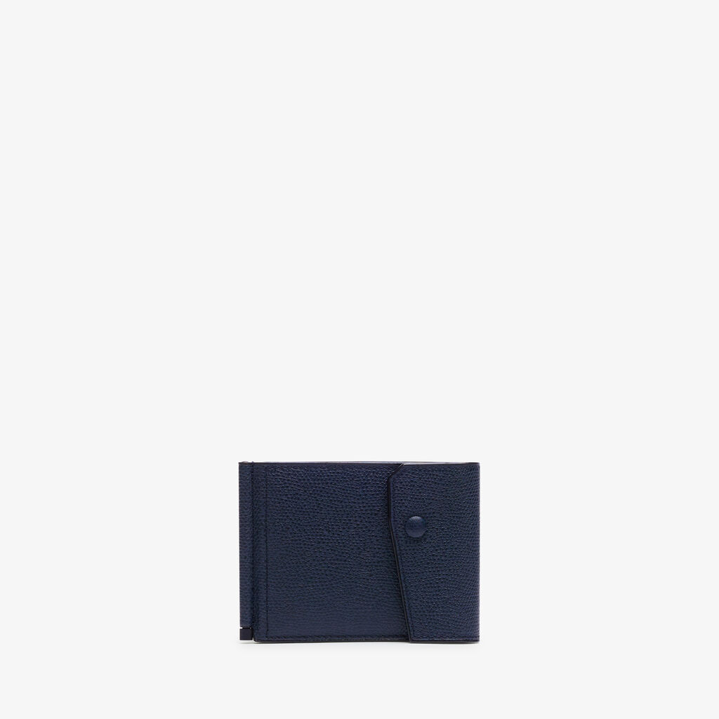 Grip 6cc wallet with botton - Dark Blue - Vitello VS - Valextra - 1