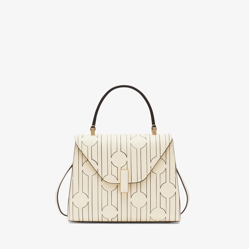 Iside Haze Ink top handle mini bag - Pergamena White/Black - Other - Valextra - 1