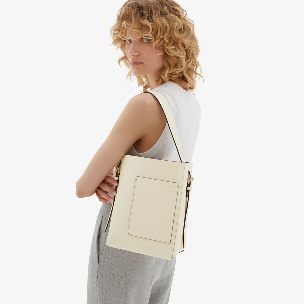 Soft Bucket Mini bag - Pergamena White - Vitello VS - Valextra - 2