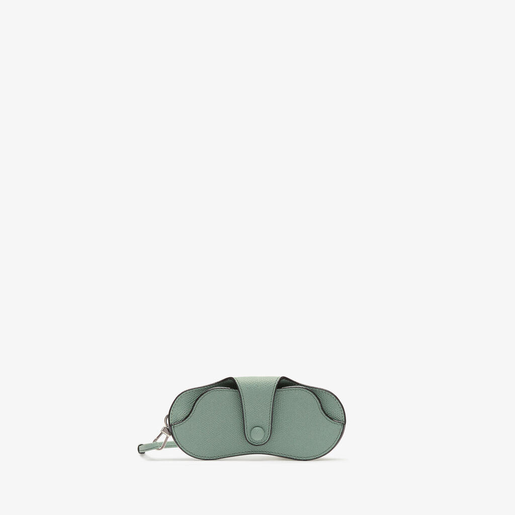 Glasses Case With Lanyard - Eucalyptus Green - Vitello VS - Valextra - 1