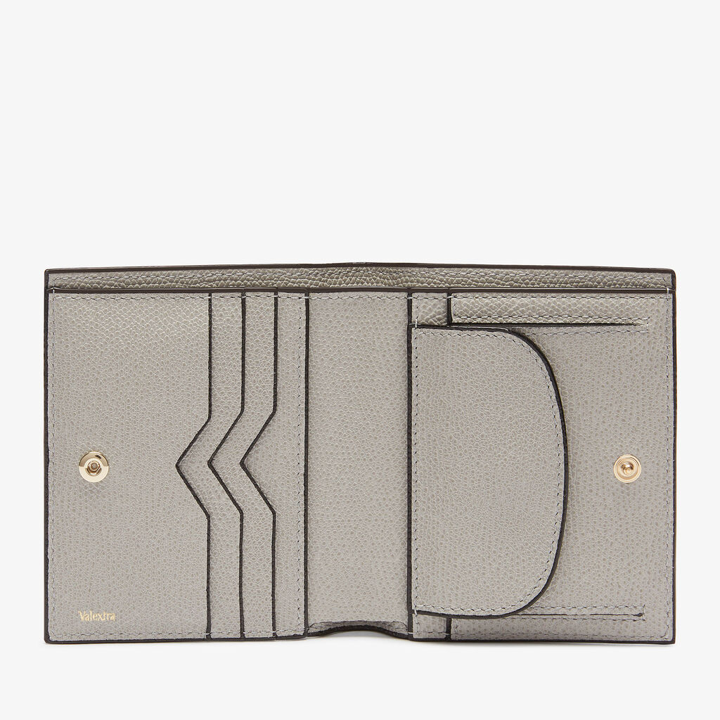Compact Wallet 3 CC with Coin Purse - Ash Grey - Vitello VS - Valextra - 4