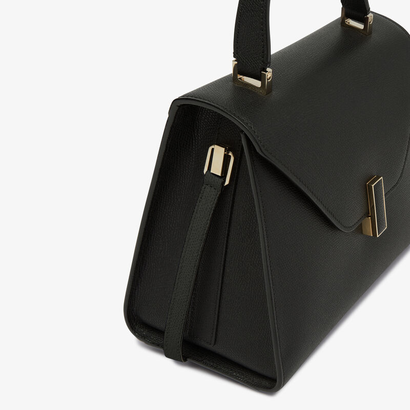 Iside Top handle medium bag - Black - Millepunte calf leather - Valextra - 5