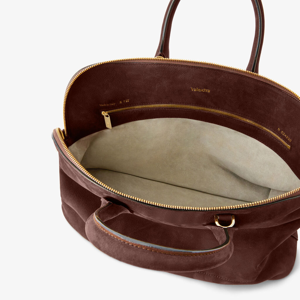 Borsa Bowling MyLogo Senso Media - Marrone Cioccolato - Vitello Millepunte Nabuk - Valextra - 6