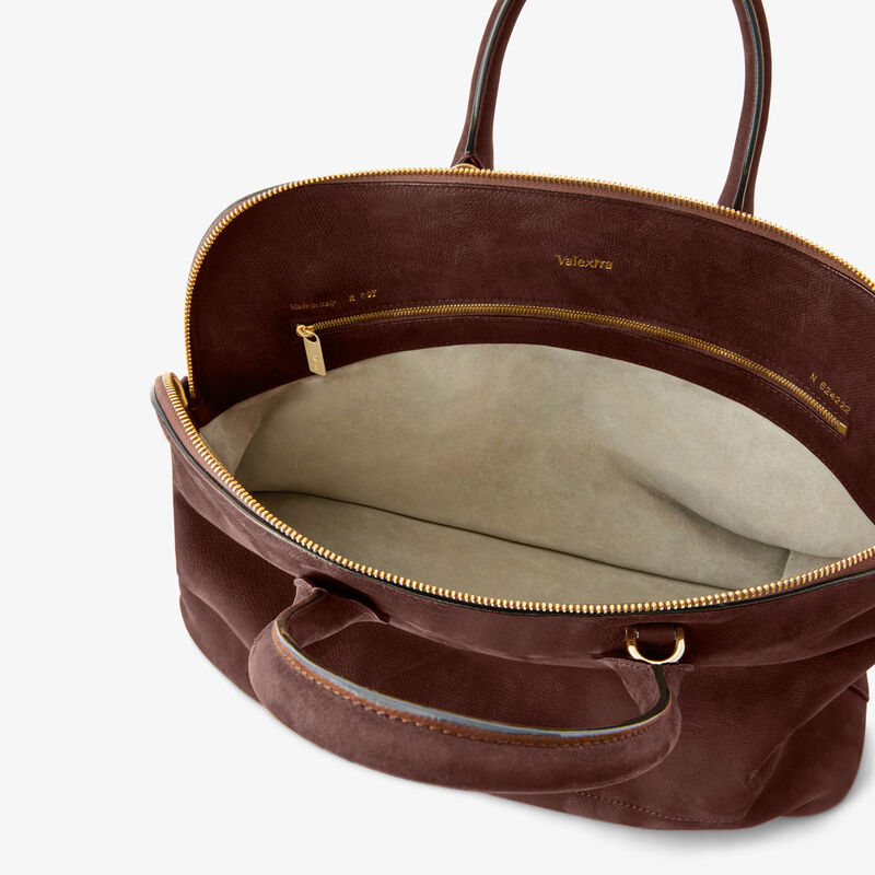 MyLogo Senso Bowling Medium Bag - Chocolate Brown - Millepunte Nubuk Senso Leather - Valextra - 6