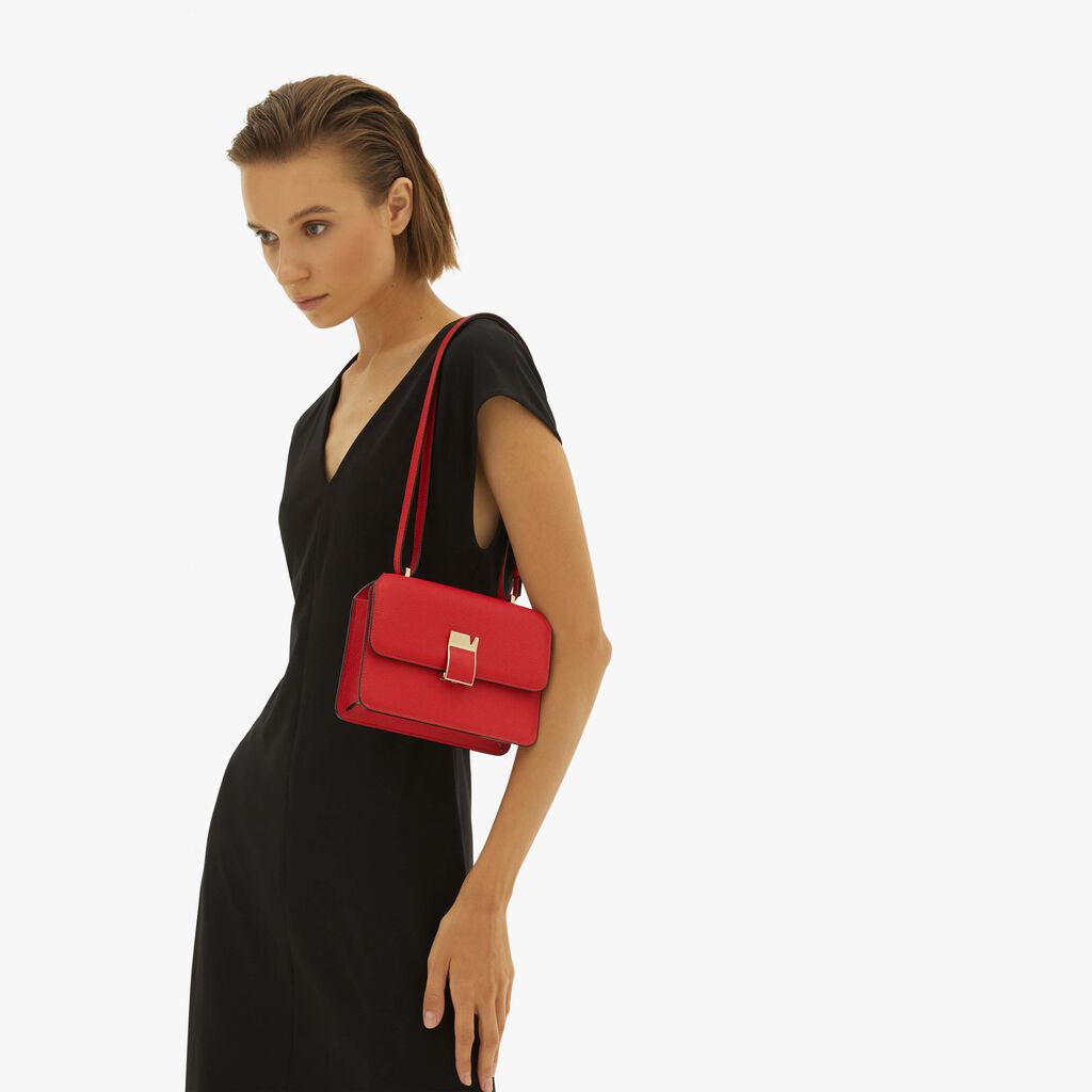 Nolo crossbody Mini bag - Love Red - Vitello VS - Valextra - 3