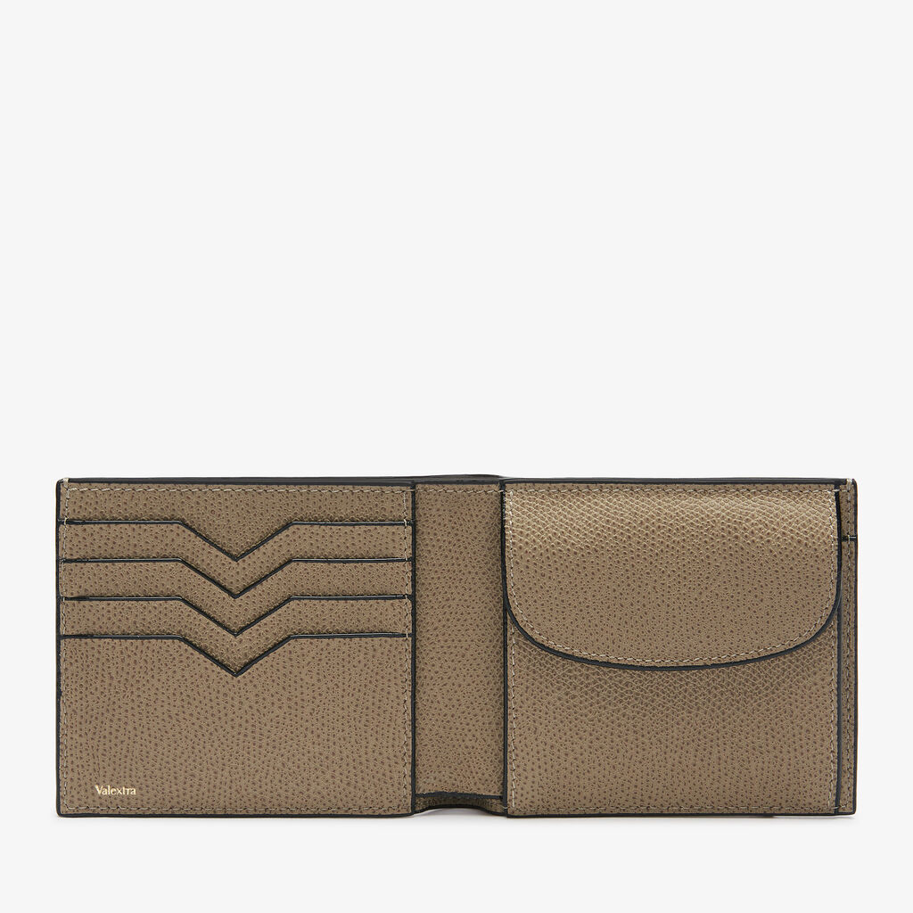 Wallet 4Cc With Coin Holder - Oyster Brown - Vitello VS - Valextra - 4