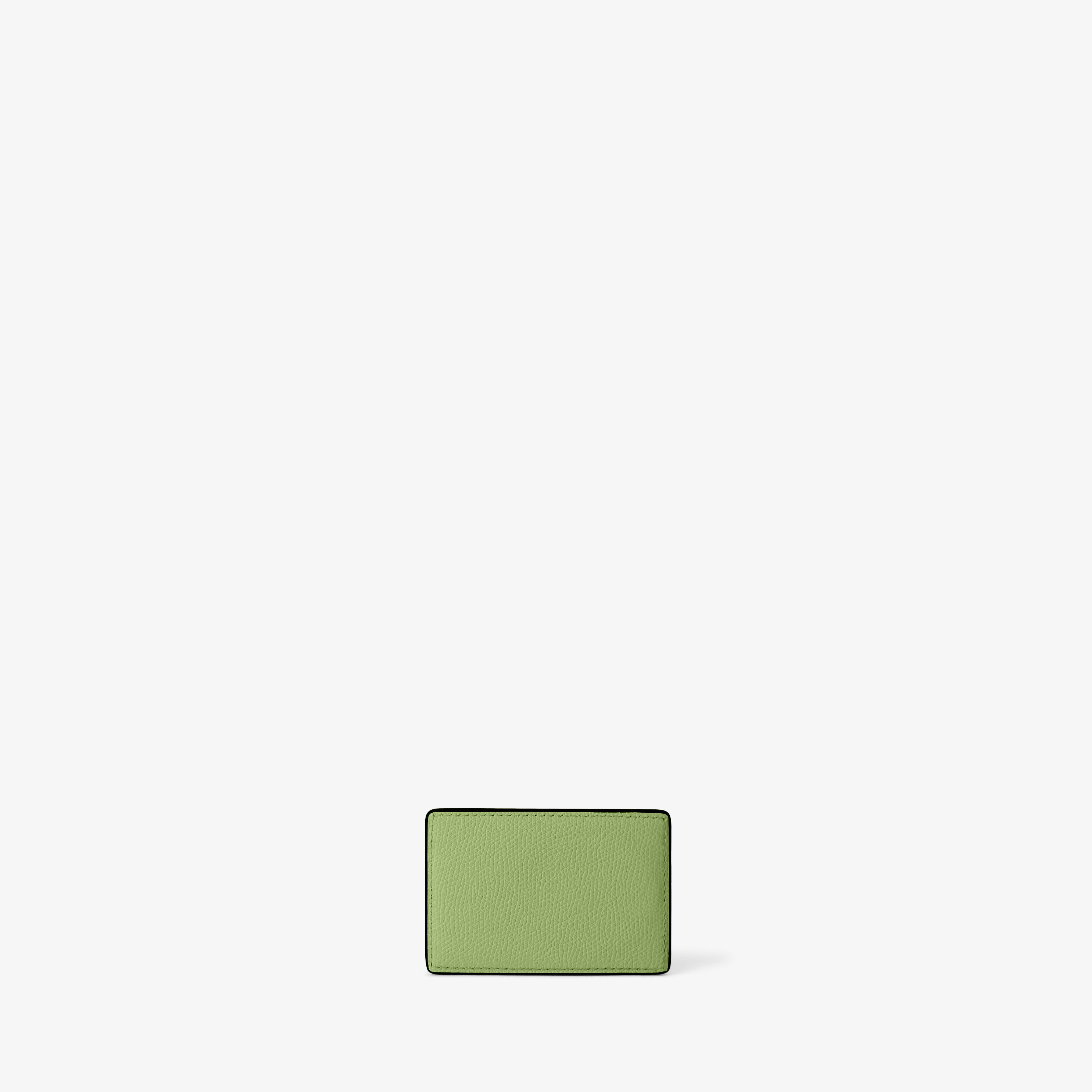 Aloe Green Grained Leather Luxury Magnetic Card Case | Valextra