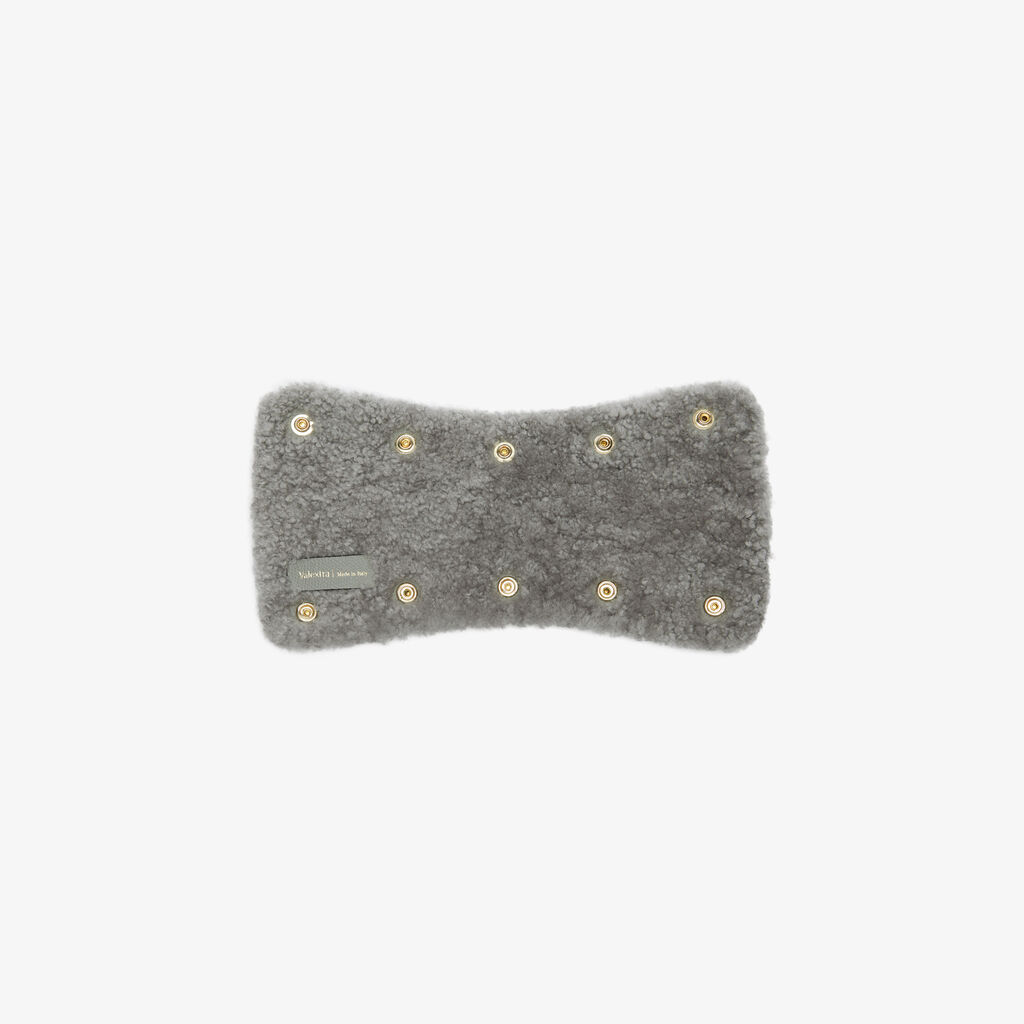 Iside Fur Handle Cover - Cement Grey - Vitello-Montone - Valextra - 4