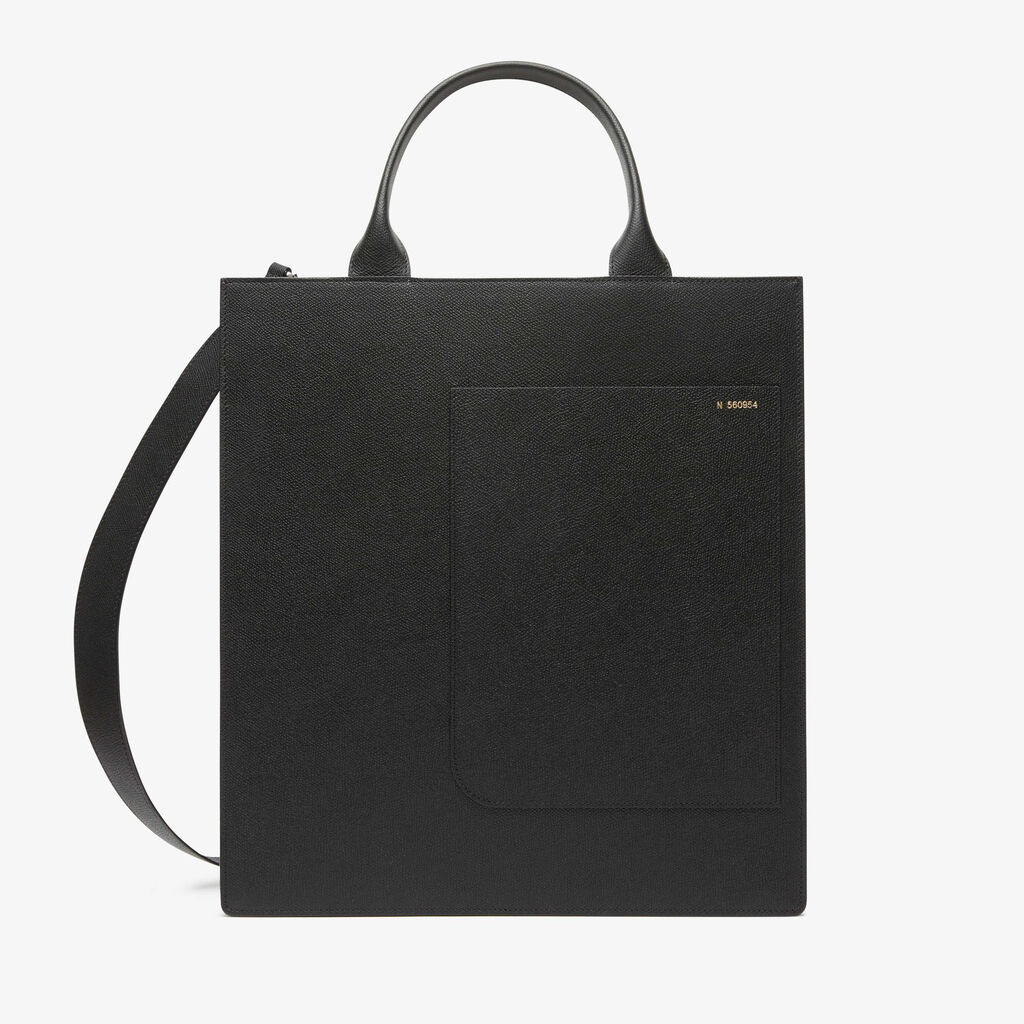 Borsa a Mano Boxy Media - Nero - Vitello VS - Valextra - 1