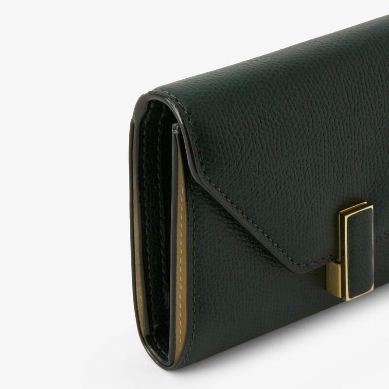 Iside Fold Wallet - Valextra Green - Millepunte calf leather - Valextra - 3