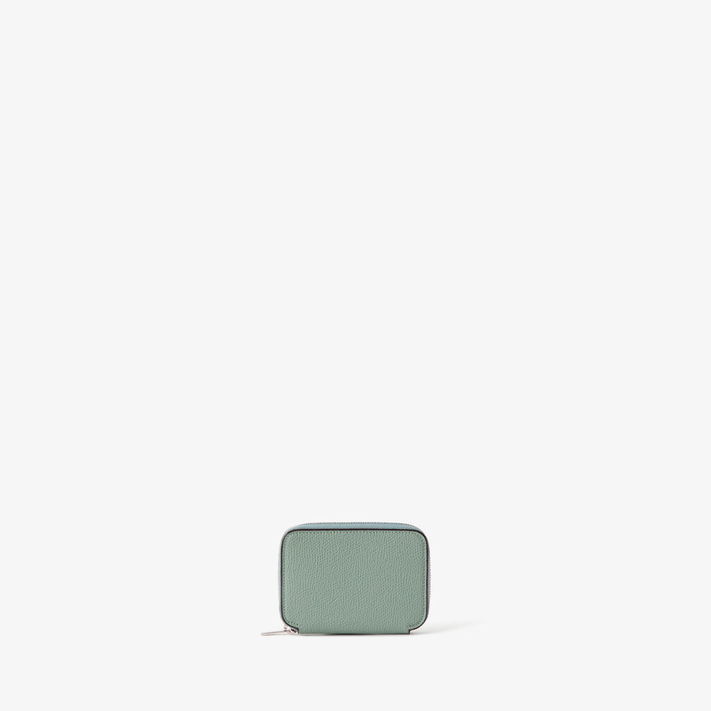Card Holder Zip Around - Eucalyptus Green - Vitello VS - Valextra - 3