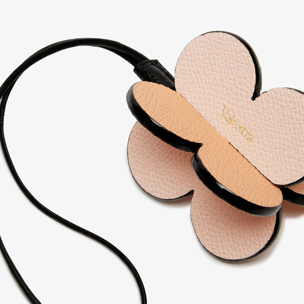 Four-leaf Clover Charm - Orange Sunset/Bonne Mine Pink/Black - Vitello VS - Valextra - 3