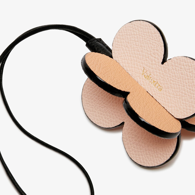 Four-leaf Clover Charm - Orange Sunset/Bonne Mine Pink/Black - Millepunte calf leather - Valextra - 3