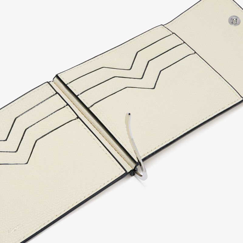 Grip 6cc wallet with botton - Pergamena White - Millepunte calf leather - Valextra - 2
