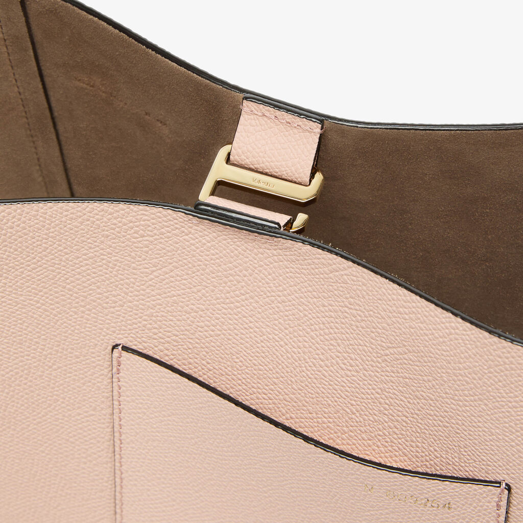 Soft Braided Bucket Mini Bag - Bonne Mine Pink - Vitello VS-Infilatura Punto Festone - Valextra - 5