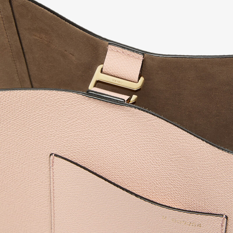 Soft Braided Bucket Mini Bag - Bonne Mine Pink - Millepunte calf leather - Valextra - 5