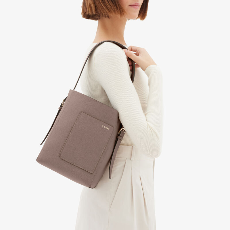 Soft Bucket Mini Bag - Sahara Brown - Millepunte calf leather - Valextra - 2