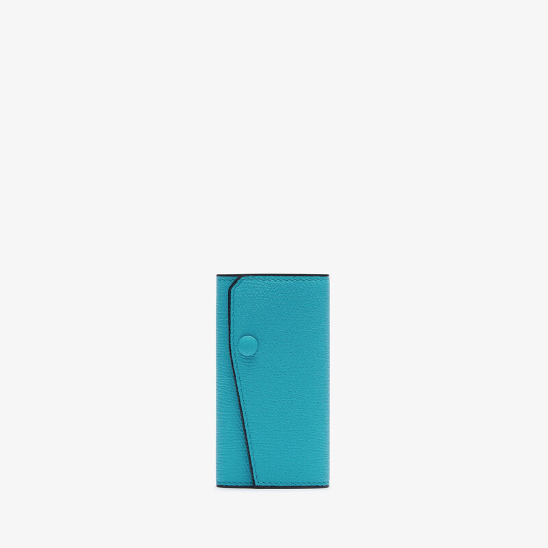 Key Holder 6 Hooks - Aquamarine Blue - Millepunte calf leather - Valextra - 1