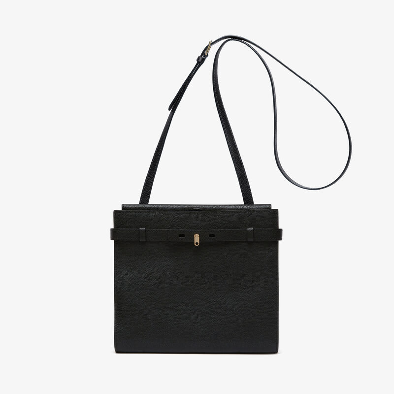 Brera B-Tracollina Crossbody bag - Black - Millepunte calf leather - Valextra - 1