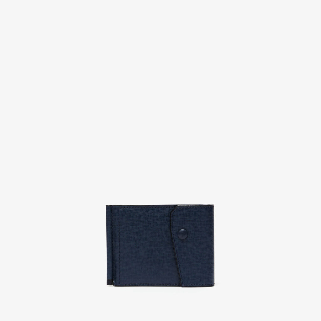 Grip 6cc wallet with botton - Dark Blue - Cuoio VL - Valextra - 1