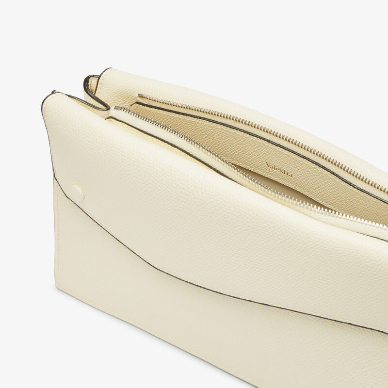 Pocket Crossbody Bag - Pergamena White - Millepunte calf leather - Valextra - 3
