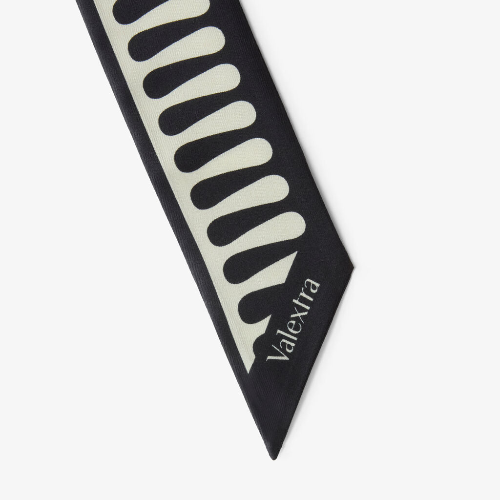Water Droplets Silk Band - Pergamena White/Black - Seta - Valextra - 2