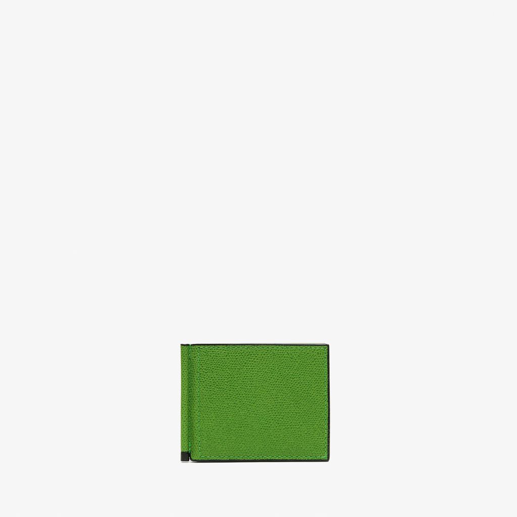 Valextra Portafoglio con fermasoldi in Pelle Verde | Piccola pelletteria Valextra