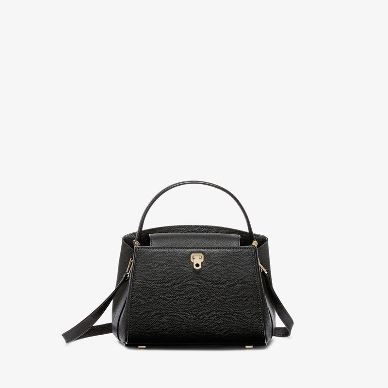 Brera crossbody micro bag - Black - Millepunte calf leather - Valextra - 1