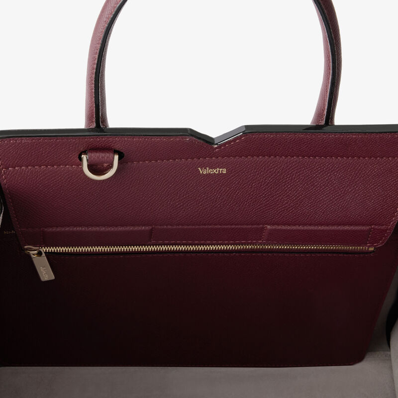Milano Two Handles Medium Bag - Claret Red - Millepunte Soft calf leather - Valextra - 6