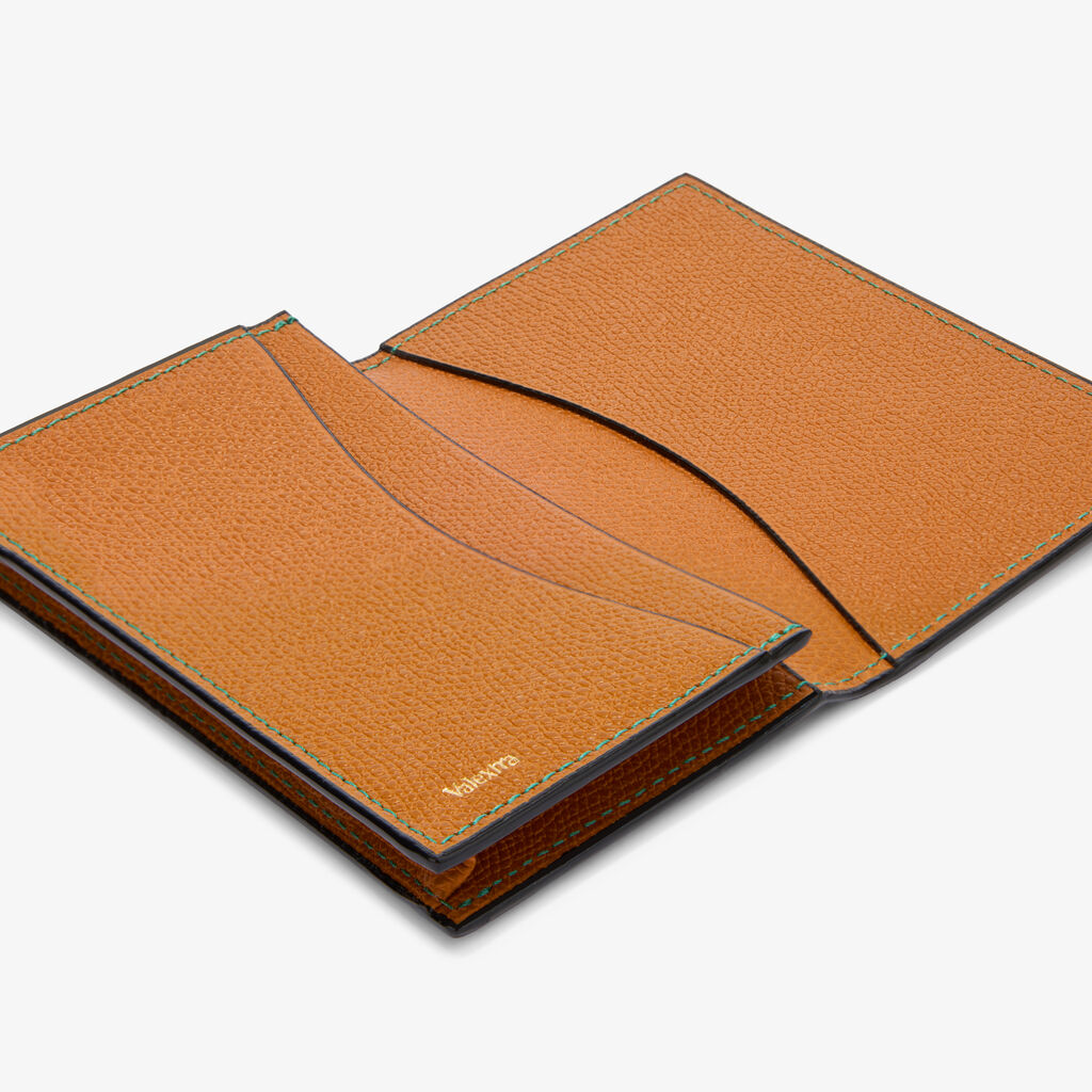 Porta Carte Di Credito Onda - Marrone Avana - Pelle di vitello Millepunte - Valextra - 2