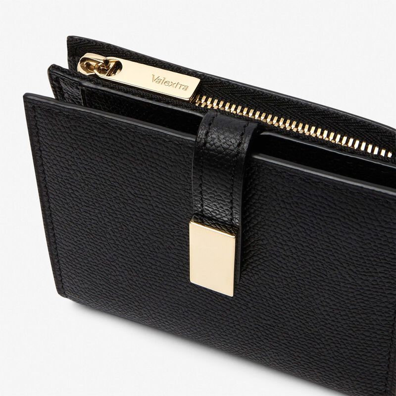 Small Wallet With Coin Purse - Black - Millepunte calf leather - Valextra - 3