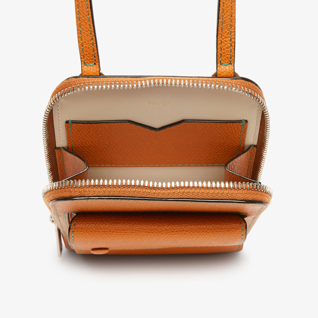 Crossbody Phone case - Havana Brown - Vitello VS - Valextra - 3