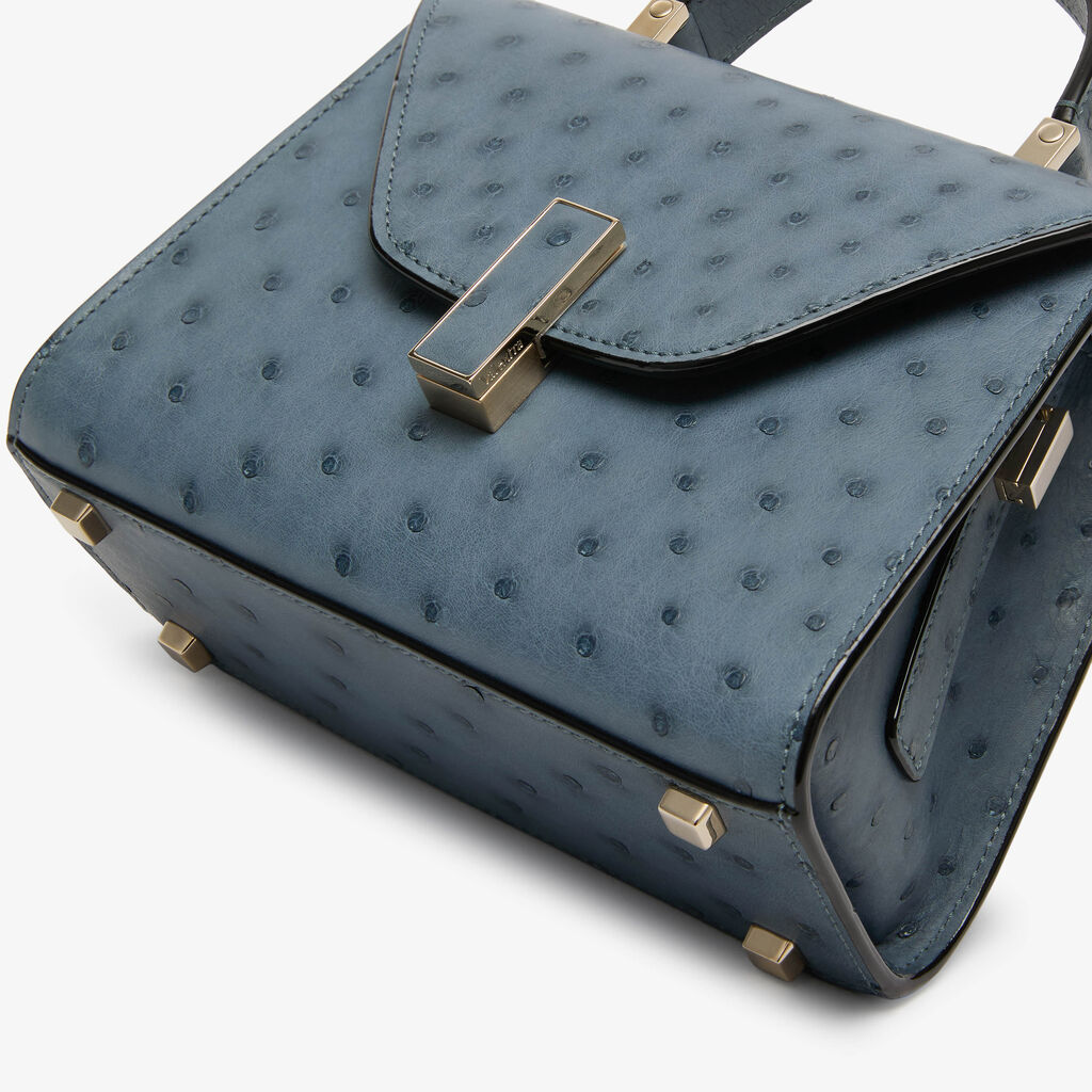 Iside Ostrich Crossbody Micro Bag - Avio Blue - Struzzo - Valextra - 4