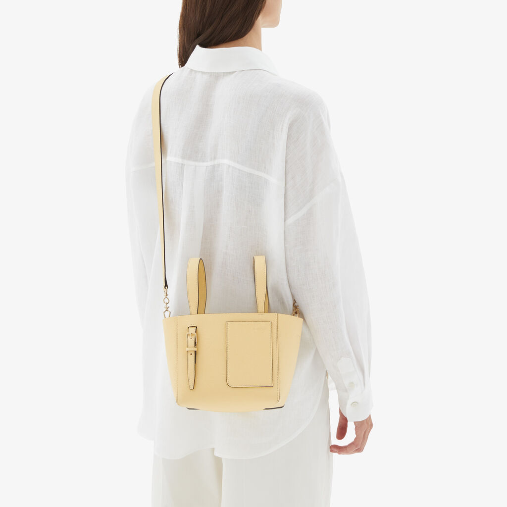 Soft Bucket Micro Bag - Cream Yellow - Vitello VS - Valextra - 2
