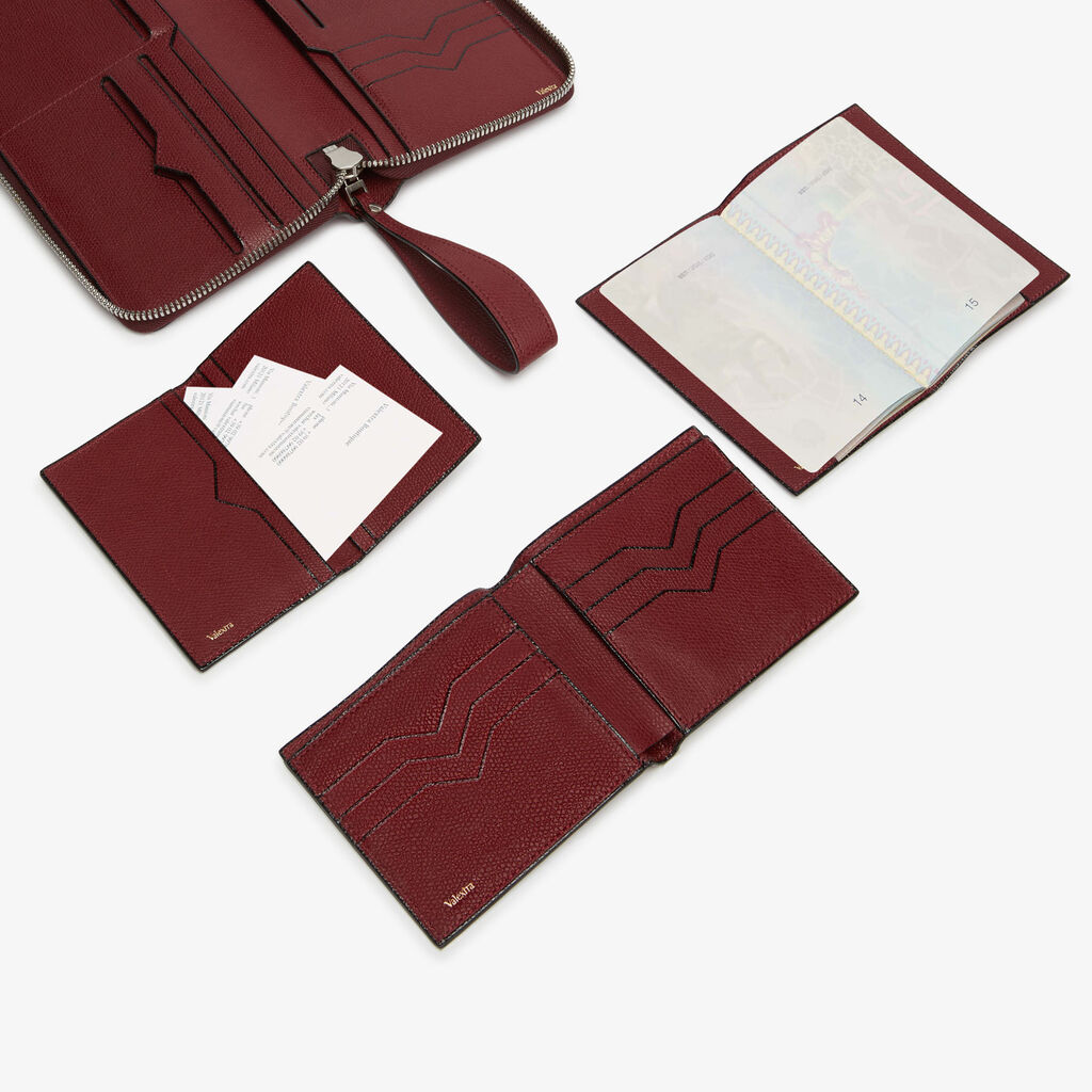 Zipped Wallet All In One - Marasca Red - Vitello VS - Valextra - 3