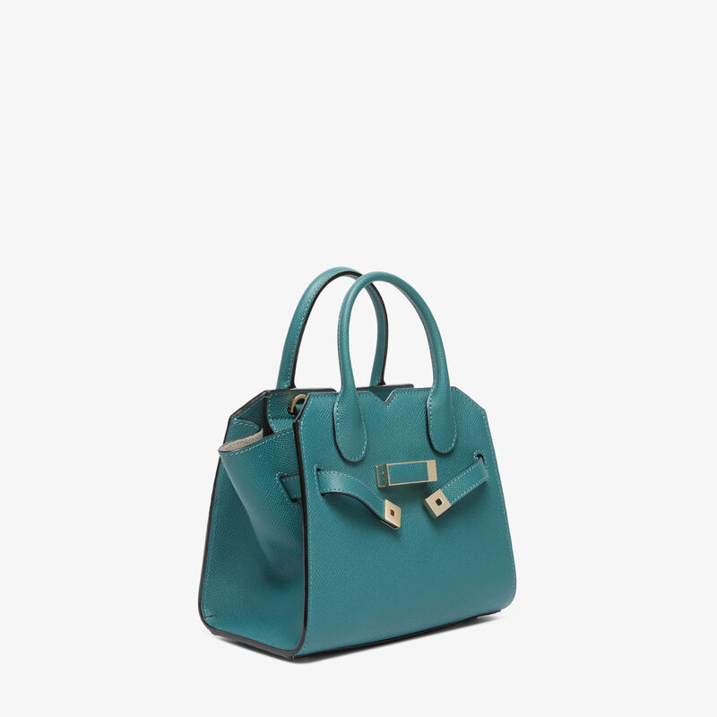 Milano Crossbody Micro Bag - Bottle Green - Millepunte Soft calf leather - Valextra - 5