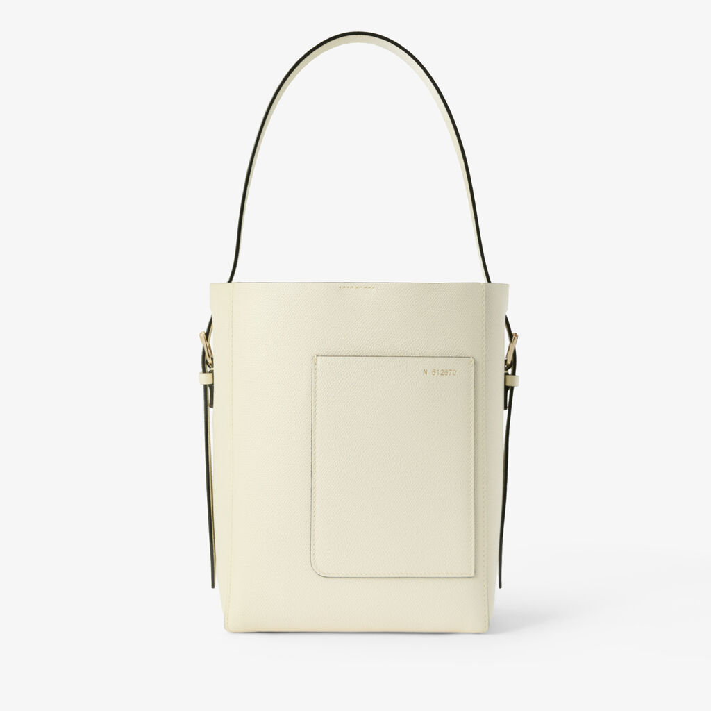 Soft Bucket Mini Bag - Pergamena White - Vitello VS - Valextra - 1