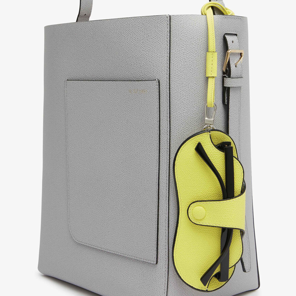 Glasses Case with Lanyard - Citrine Yellow - Vitello VS - Valextra - 4