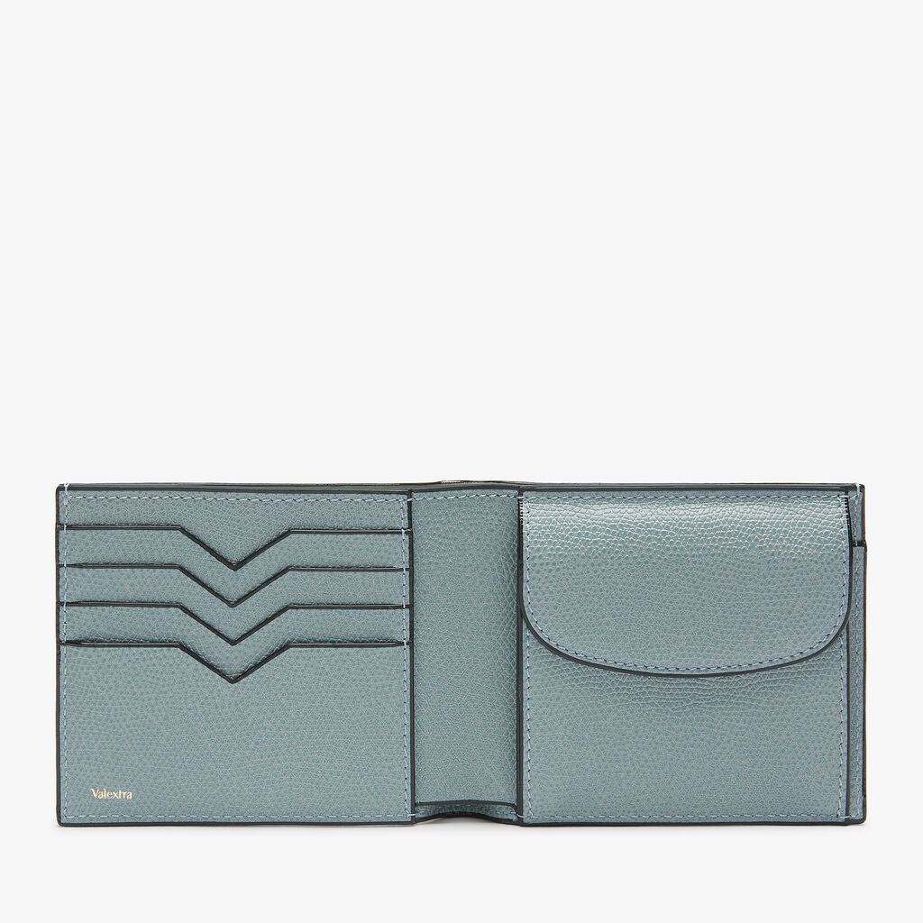 Wallet 4Cc With Coin Holder - Smokey Blue - Vitello VS - Valextra - 4