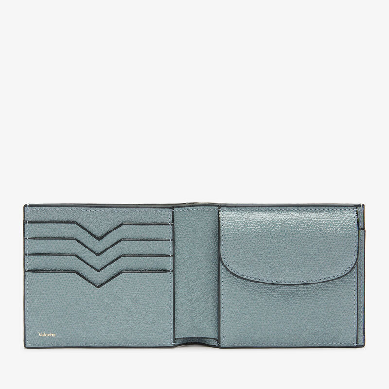 Wallet 4Cc With Coin Holder - Smokey Blue - Millepunte calf leather - Valextra - 4