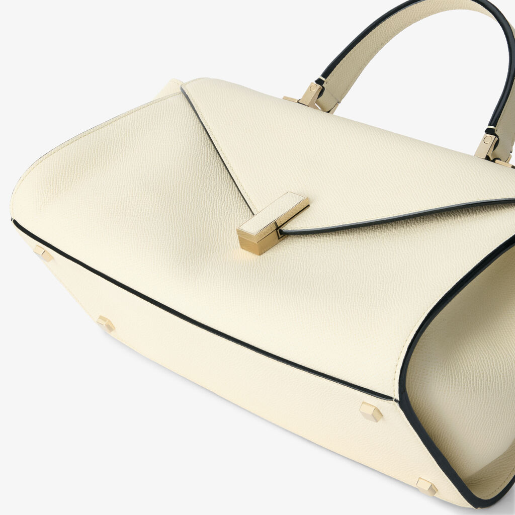 Iside Editor Top Handle Medium Bag - Pergamena White - Millepunte Soft calf leather - Valextra - 5