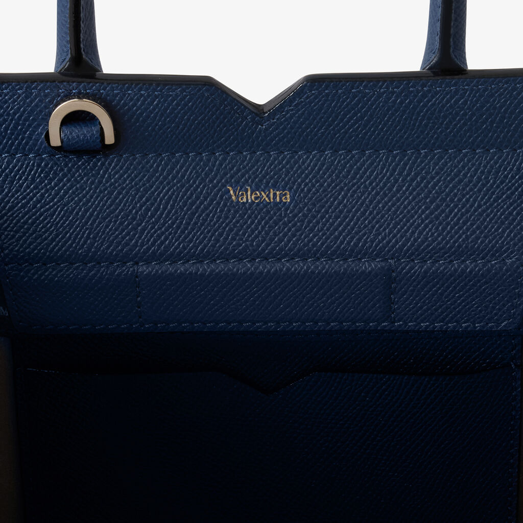 Milano Crossbody Micro Bag - Sapphire Blue - Vitello Millepunte Soft - Valextra - 6