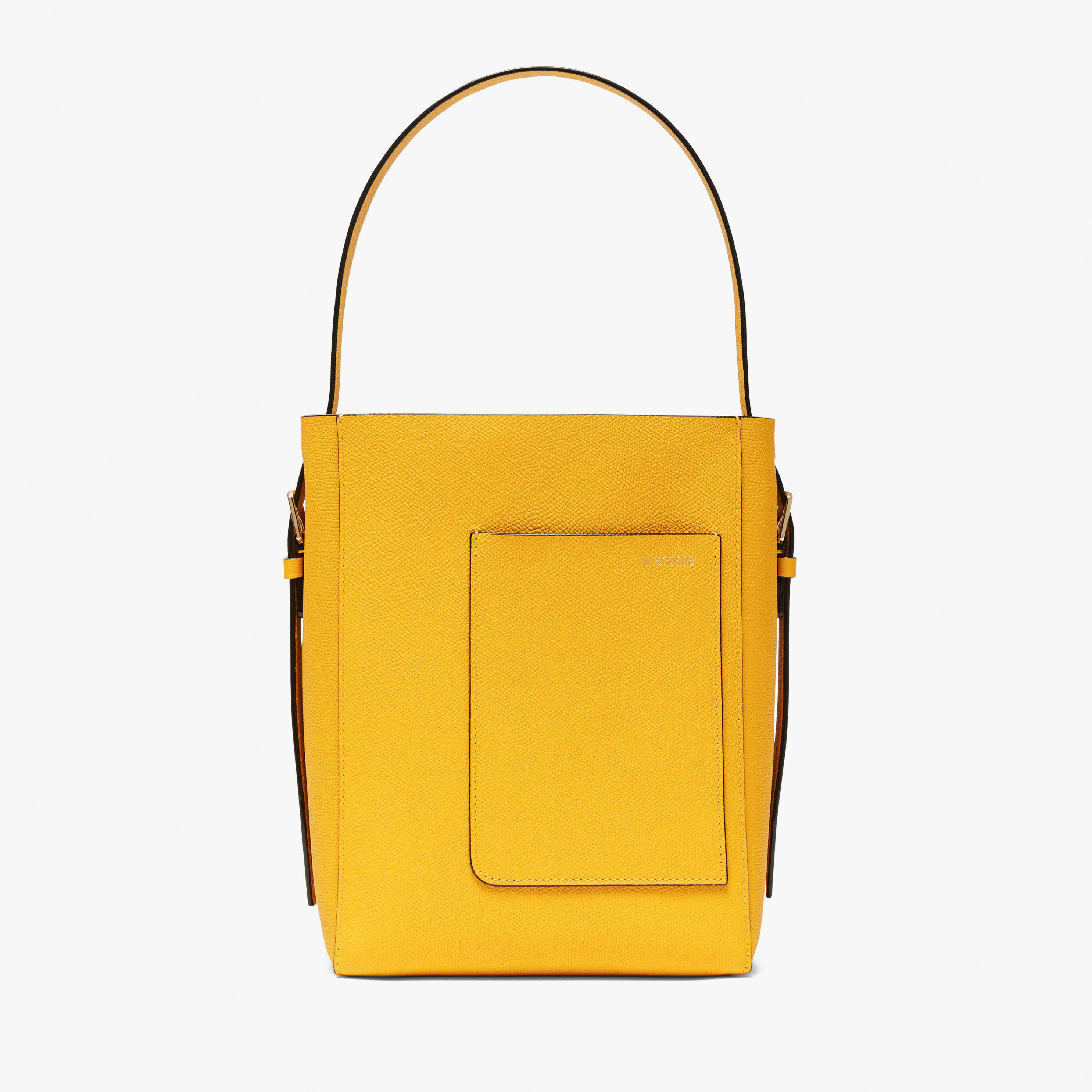 Yellow leather bucket bag hotsell
